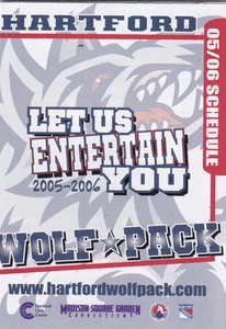 2005-06 HARTFORD WOLK PACK MINOR LEAGUE HOCKEY POCKET SCHEDULE - Picture 1 of 1