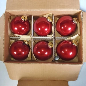 Weihnachten Rauch Magic Red Ornamente Glas Set 6 OVP 2,5" Vintage - Bild 1 von 2