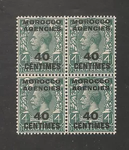Agencias de Marruecos #406 (SG #196) en muy buen estado montado sin montar - 1917 40c en 4p Rey Jorge V - Imagen 1 de 1