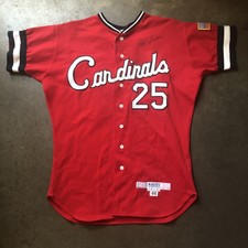 Men's Vintage 1989 Ball State Cardinals NCAA Game Worn Baseball Jersey Sz 44 (L)