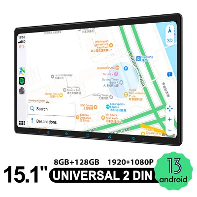8+128GB JOYING Double DIN GPS Navigation Radio Android 13 Support Backup Camera - Image 1 of 4
