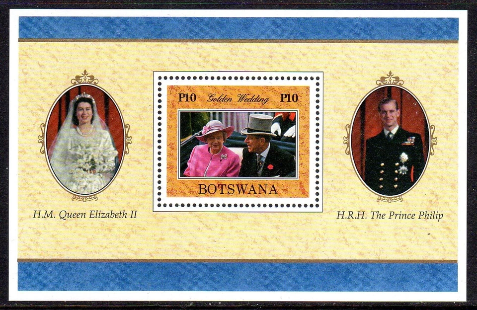 Botswana 1997 Queen's Golden Wedding min. sheet fine fresh MNH - image 1 of 1
