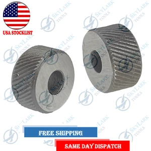 2PC SET OF CARBON STEEL MEDIUM KNURL WHEELS FOR KNURLING TOOLS 3/4" x 3/8" x 1/4 - Picture 1 of 3