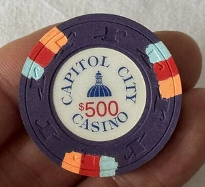 Vintage 1990s $500 CAPITOL CITY CASINO Card Room CHIP Sacramento CA Paulson #120 - Bild 1 von 4
