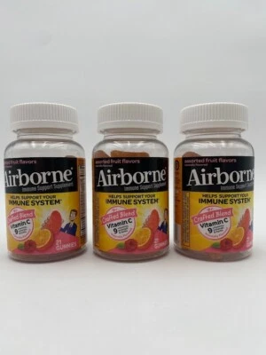Airborne Immune Support Supplement Assorted Fruit Flavor - 21 Gummies - Lot of 3 - Image 1 of 4