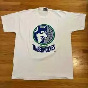 Vintage Minnesota Timberwolves Logo 90s T-Shirt Basketball AN43517 - Picture 1 of 2