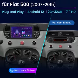 9" Android 13 Autoradio Für Fiat 500 2007-2015 Apple Carplay GPS BT WIFI RDS 32G - Bild 1 von 10