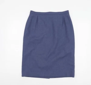 BHS Women's Blue Knee Length Pencil Skirt Size 14 - Picture 1 of 12