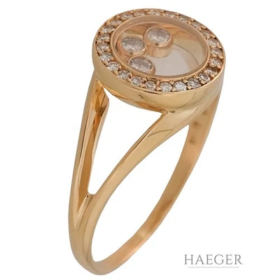 Chopard Happy Diamonds Ring Gr. 60 Gelbgold 750/ 18 Karat 0,09 ct Diamanten - Bild 1 von 4