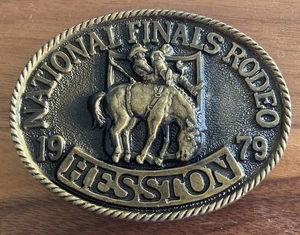 NEW VTG Hesston National Finals Rodeo NFR Belt Buckle - Brass - Limited - 1979 - Picture 1 of 3