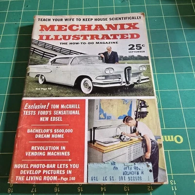 Винтаж 1957 Mechanix Illustrated/Fords Edsel/Винтажная Реклама/Ноябрь 57 - Изображение 1 из 4