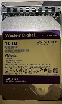 Western Digital 10TB Purple Surveillance-Class HDD SATA 6Gb/s WD101PURZ-85W86Y0  - Image 1 of 3