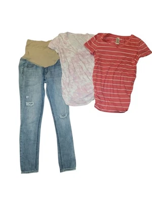 Time And Tru Maternity Shirts & Indigo Blue Jeans Size Small - Image 1 of 4