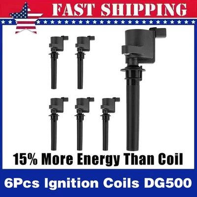 6 PCS Ignition Coils For Ford Five Hundred 2005 2006 2007 3.0L V6 FD502 DG500 Foto 1 de 4