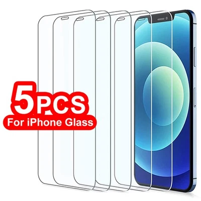 Screen Protector For iPhone 17 16 16E 15 14 13 12 11 Pro XS Max X Tempered Glass - Image 1 of 4