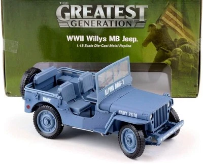 WILLY`s MB Jeep - WWII - US Navy  - Military - Auto World 1:18 - Immagine 1 di 4