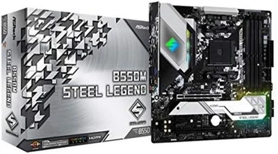 ASRock B550M Steel Legend AMD Ryzen 3000 (Soket AM4) B550 Micro ATX Motherboard - Image 1 of 4