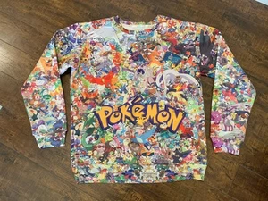 Felpa Pokemon Vintage Y2K AOP Stampa All Over Pullover Adulto Grandi Scaffali - Foto 1 di 11