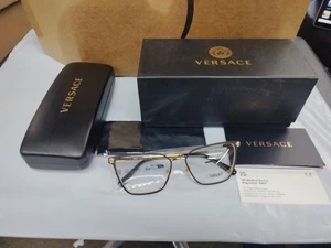 Versace Glam Meduza 54-15 140mm Rectangle Eyeglasses Frame - Black (VE 1275... - Picture 1 of 6