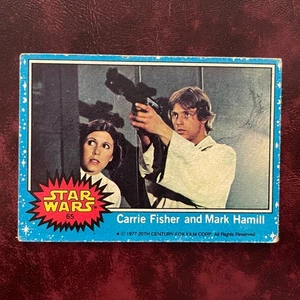 1977 Topps STAR WARS Blue Set CARRIE FISHER AND MARK HAMILL #65* - VG-EX - Imagen 1 de 2