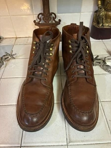 J. Crew Indy Boot 9.5 M Brown Leather Lace Up Ankle boots - Picture 1 of 14