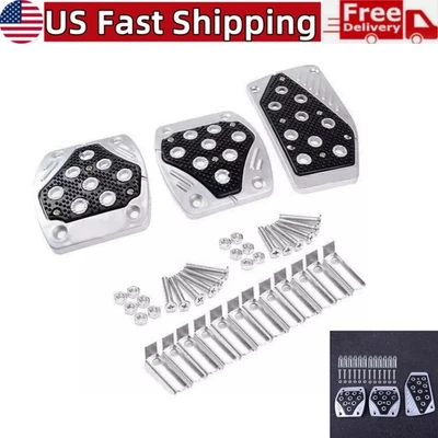 Juego de pastillas de pedal de freno y embrague universales de aleación de aluminio antideslizantes para coche Foto 1 de 4