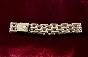 HEAVY MEXICAN STERLING SILVER LINK BRACELET CIRCA 1980’s 38.8g 8” 925 - Picture 1 of 7