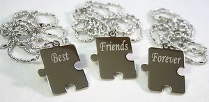 PIEZAS PUZZLE PERSONALIZADAS COLGANTES COLLAR X3 AMIGOS, HERMANOS, EQUIPO, PRIMOS - Imagen 1 de 4