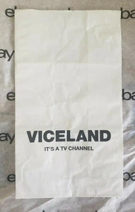 VICELAND It's A TV Channel USED Paper Bag 10 1/2" x 6" white bag USED. - Picture 1 of 2