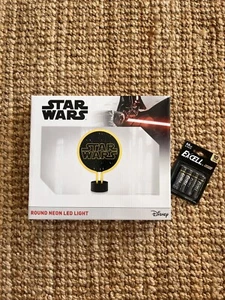 Star Wars Round Neon LED Light - Disney - Comes With 4x AA Batteries - Picture 1 of 7