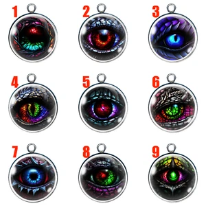 Dijes de vidrio ojo de dragón - Colgante de joyería de fantasía hágalo usted mismo - 3 tamaños, 9 estilos - Imagen 1 de 31