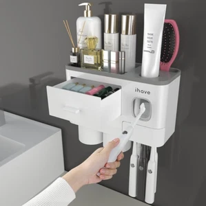 Toothbrush Holder Wall Cups Holders Mounted Bathrooms Bathroom - Picture 1 of 8