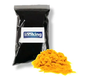 Flocado 1 mm fibras flocadas amarillo profundo 1 metro cuadrado coches, todos automotrices, autocaravanas - Imagen 1 de 2