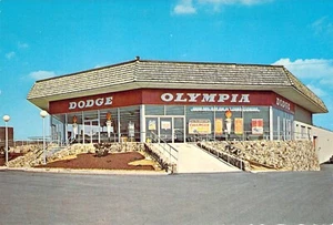 1971 IL Chicago Heights Olympia Dodge concessionaria architettura cartolina 4x6 C42 - Foto 1 di 2