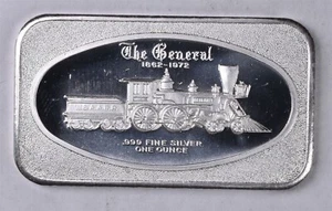 1972 The General 1 oz Silver Bar 0.999 - Madison Mint - Picture 1 of 2