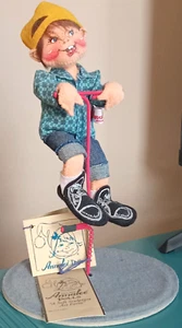 Bambole vintage Annalee Mobilitee - Jumpin' Rick su Pogo Stick 2342 occhi aperti con etichette - Foto 1 di 16