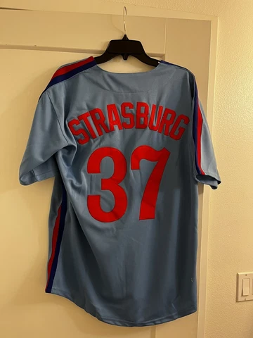 STEPHEN STRASBURG MONTREAL EXPOS JERSEY. SIZE LARGE Cover