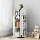 Wooden Bookcase Corner Storage Shelf Rack Rotating Bookshelf for Children Kid UK