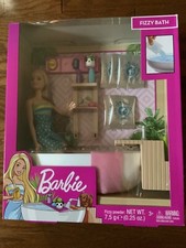 Barbie Fizzy Bath Doll & Playset, Blonde, with Tub, Puppy & More - Mattel 3+
