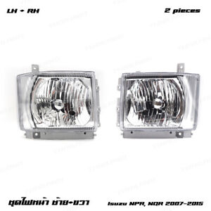 Pair Head Lamps Lights For Isuzu NPR NQR 08-20 GMC W4500 W4000 Truck 08-10