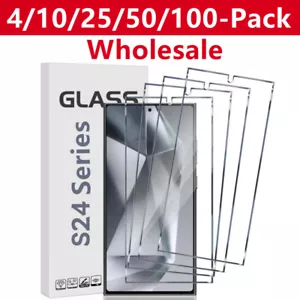 Wholesale Bulk LOT Tempered Glass Screen Protector for Galaxy S24 Ultra/S24 Plus - Picture 1 of 13