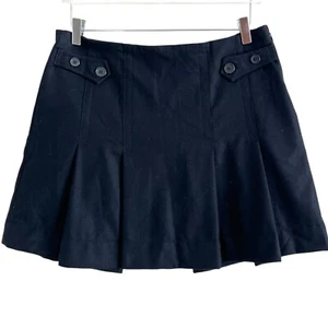 GAP Y2K Schwarz Plissee Wolle Minirock Gr. 10 Academia Vintage Schulmädchen Preppy - Bild 1 von 12