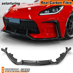 For TOYOTA GR86 BRZ 2022-24 REAL Carbon Fiber Front Bumper Lip Spoiler Splitter - Picture 1 of 11
