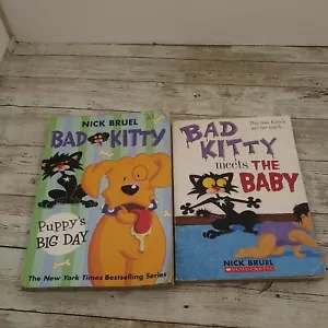 Two Copies Bad Kitty Book Puppy's Big Day/Meets The Baby - Picture 1 of 6