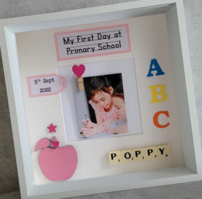 2. Marco de fotos Scrabble regreso a la escuela primer primer día guardería preescolar Foto 1 de 4