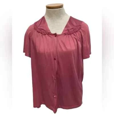 Camisa para dormir vintage de nailon Vanity Fair, pijama, rosa ligero para mujer, mediana Foto 1 de 4