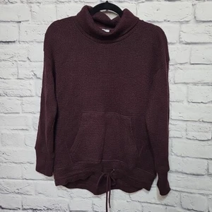 Pullover para mujer con textura bolsillos relajado suave PEQUEÑO borgoña nuevo con etiquetas cordón - Imagen 1 de 10
