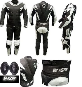Kombi Leder Cordura schwarz weiß Einteiler von Motorradkombi in allen Größen CE - Picture 1 of 1