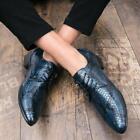 Chaussures de travail à motif serpent hommes affaires orteil pointu vêtements club formels à lacets mode