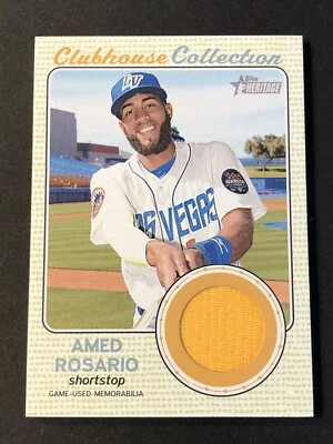 AMED ROSARIO 2017 TOPPS HERITAGE MINORS CLUBHOUSE COLLECTION GAME USED RELIC - Image 1 of 2